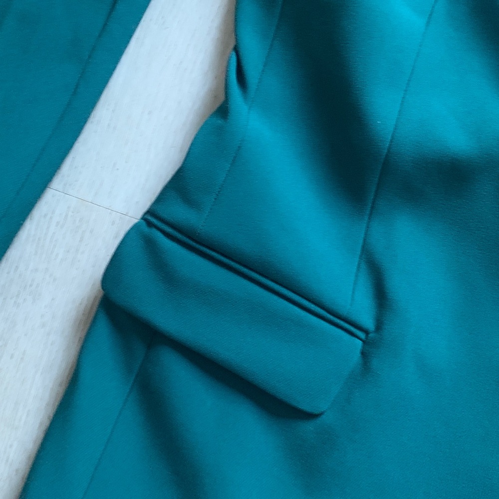 Express Teal Women's Blazer size S NWT classic elegant one button career preppy - Picture 6 of 9